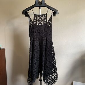 Free People Just Like Honey black lace cocktail dress.
